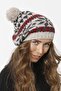 67 Jacquard Pompom Knitwear Knitted Beret - Stone - 2