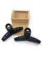 Women's 2-Piece Latch Clasp, Matte Black, Hair Clip - 2