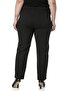 Plus Size Black Trousers with Elastic Waist and Side Zipper and Slits on the Leg - 3