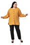 Plus Size Black Trousers with Elastic Waist and Side Zipper and Slits on the Leg - 4