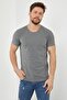 Smoked Basic Men's Slim Fit 100% Cotton Short Sleeve Crew Neck T-shirt