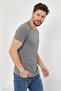 Smoked Basic Men's Slim Fit 100% Cotton Short Sleeve Crew Neck T-shirt - 5