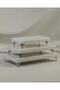 Marble Presentation Holder Silver Set of 3 Cake Presentation, Metal Profile Leg