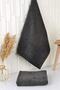 100% Cotton Extra Soft Anthracite 2-Piece Sports Hairdresser 50x90 Hand Face Towel - 3