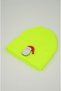 Unisex Yellow Neon Christmas Gift Beanie with Santa Claus Figure