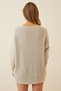Women's Cream V-Neck Oversize Knitwear Sweater YG00099 - 3