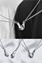 Silver Color Magnetic Couple Holding Hands Necklace - 2