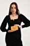 Women's Black 20 Card Capacity 2 Compartments + Coin Compartment Snap Closure Vegan Wallet - 5