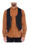 Men's Black Slim Fit Metal Button Denim Jeans Vest 6002-1002
