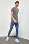 Smoked Basic Men's Slim Fit 100% Cotton Short Sleeve Crew Neck T-shirt - 3