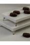 Marble Presentation Holder Silver Set of 3 Cake Presentation, Metal Profile Leg - 3
