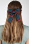 Plaid Patterned Bow Automatic Buckle
