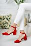 Women's Red Suede Heels New Classic - 2