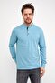 Men's Hakim Collar Pique Long Sleeve Sweatshirt Ice Blue - 5