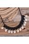 Major Boutique Seashell Knitted Necklace Black