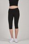 Women's Slim Fit Lycra Below Knee Sports Black Tights - 2