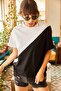 Women's White Asymmetric Block T-shirt TSH-19000350