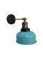 Retro Rustic Antique Articulated Turquoise Movable Headboard Metal Wall Sconce with Lampholder