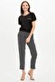 Women's Black Glitter Detailed Collar Relax Fit T-Shirt K7701Az20Sp