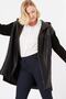 Leather - Knitted Detailed Hooded Genuine Leather Coat - 3