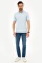 Men's Light Blue Regular Fit Polo Neck T-Shirt - 4