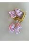 Pink 2-Piece Flower Patterned Girl's Baby Girl's Collar Buckle - 2