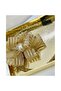 Gold Crystal Stoned Ribbon Ribbon Crown - 3