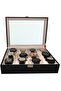 Watch Box 12-Piece Patent Leather Black Interior White - 3