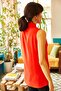 Women's Red Sleeveless Viscose Shirt GML-19000631 - 3