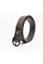 Hakki Leather Round Buckle Women's Belt 3cm Brown