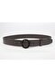 Hakki Leather Round Buckle Women's Belt 3cm Brown - 2