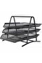 L433-1 Metal Mesh Document Shelf Black 3 Tiers