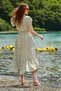 Women's Mint Floral Print Double-Breasted Maxi Dress ALC-X4373 - 3