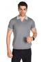 Dark Gray Men's Combed Cotton Polo Collar Short Sleeve Summer Knitwear - 2