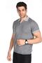 Dark Gray Men's Combed Cotton Polo Collar Short Sleeve Summer Knitwear - 4