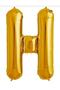 H Letter Foil Balloon Gold Gold 100 Cm, Birthday, Birthday, Party, Special Day, Surprise, Gift