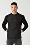 Erkek Siyah Paraşüt Kumaş Sweatshirt - 2