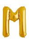 M Letter Foil Balloon Gold Gold 100 Cm, Birthday, Birthday, Party, Special Day, Surprise, Gift