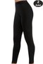 Women's Black 2 Pieces Women's Raised Thermal Tights Winter Underwear Thermal Bottom Set of 2 - 2