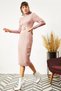 Women's Dusty Rose Belt Thick Ribbed Knitwear Dress ELB-19001014 - 3