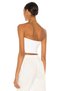 Women's White Strapless Silk Jersey Crop Top - 3