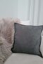 Velvet Textured Throw Pillow Cover - Anthracite Gray (43x43)