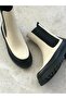 Women's Beige Genuine Leather Chelsea Boots - 3