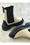Women's Beige Genuine Leather Chelsea Boots - 4