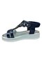 Orthopedic Booties Girls' Sandals Navy Blue Leaf Pattern Stone Heeled Evening Dress - 3