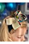 New Year Luxury Velvet Bow Crown Emerald Green with Crystal Rhinestones - 4