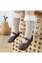 Girl's Scalloped Lace Knee Socks Mink