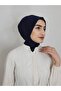 Snap Fastener Ready Scarf Shawl Hijap Navy Blue Color - 5