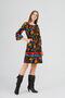 Women's Black Divitin Floral Flannel Cat Original Skirt Plain Stripe Winter Dress - 4
