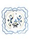 Decorative American Service - 2-Piece Victorian Double Wrap Oval Blue Embroidered Charger - 4